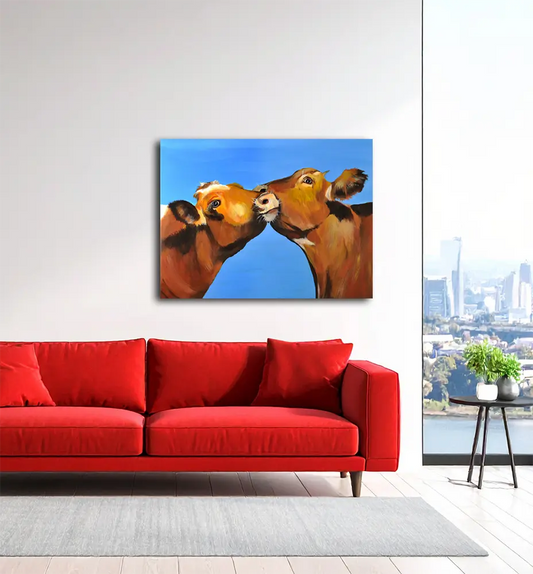 Der Kuss von Christel Keller an der Wand – Fineart Print auf Leinwand, 120x90 cm, 4cm Galerie-Keilrahmen | Kunst-Direkt.de