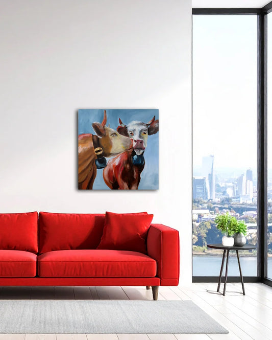 Liebe ist roh von Christel Keller an der Wand – Fineart Print auf Leinwand, 80x80 cm, 4cm Galerie-Keilrahmen | Kunst-Direkt.de