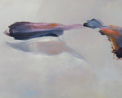 quadratisches Gemälde eines Strandes mit Steinen und Sand, detail sand, abstrahiert, 100 x 100 cm, Marion Schmidtke, Kunst-Direkt.de