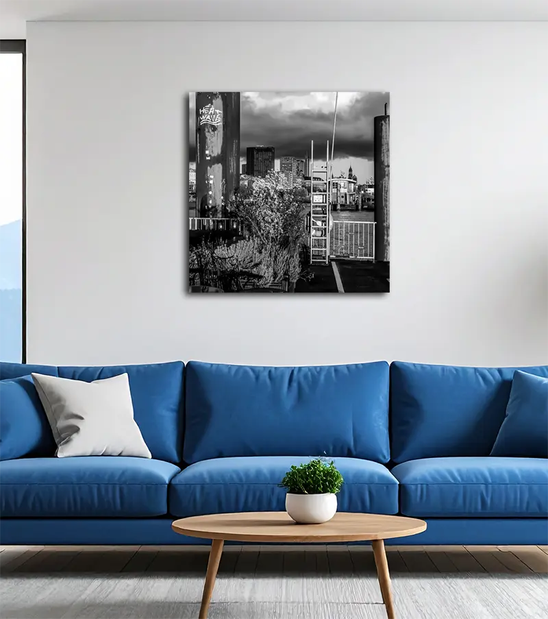 Alternative Ansicht - Motiv Hamburger Hafen - Kunstdruck auf Aluminium, hängend
