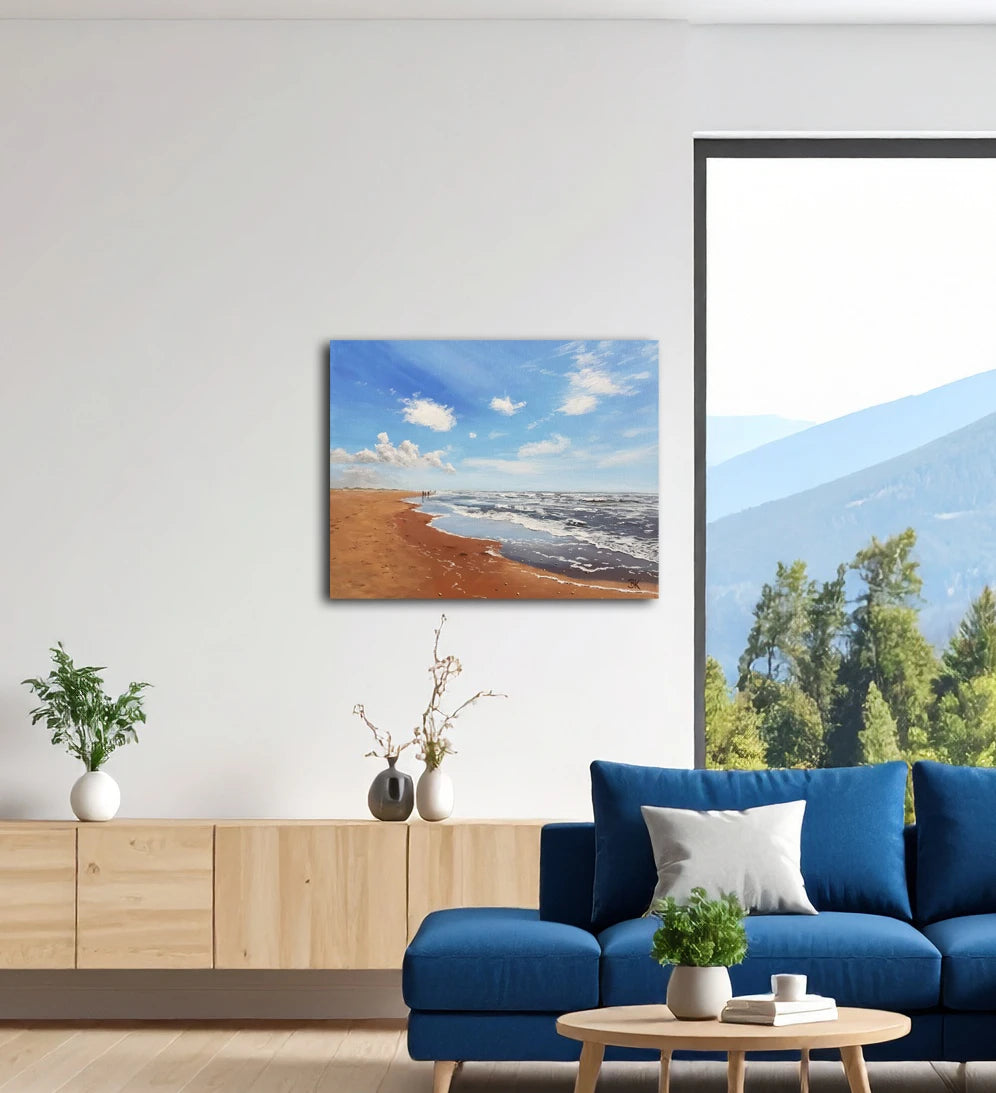 Nordsee von Britta Kröger an der Wand – Original-Acrylgemälde, 60x80 cm, nordische Landschaftsmalerei, signiertes Unikat | Kunst-Direkt.de
