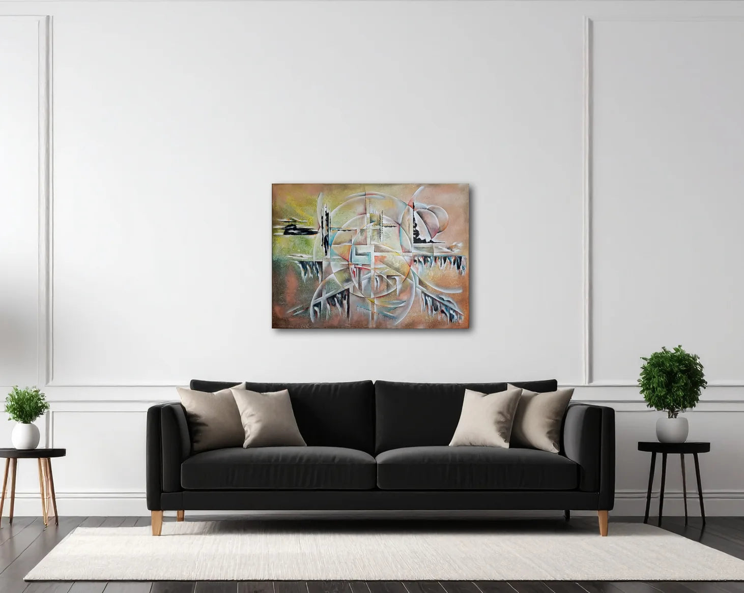 Original Acrylgemälde Ohne Titel von Lothar Bergmann – Großformatige abstrakte Kunst im Querformat 110x80 cm, an wand hängend, Kunst-Direkt.de / Newart.gallery