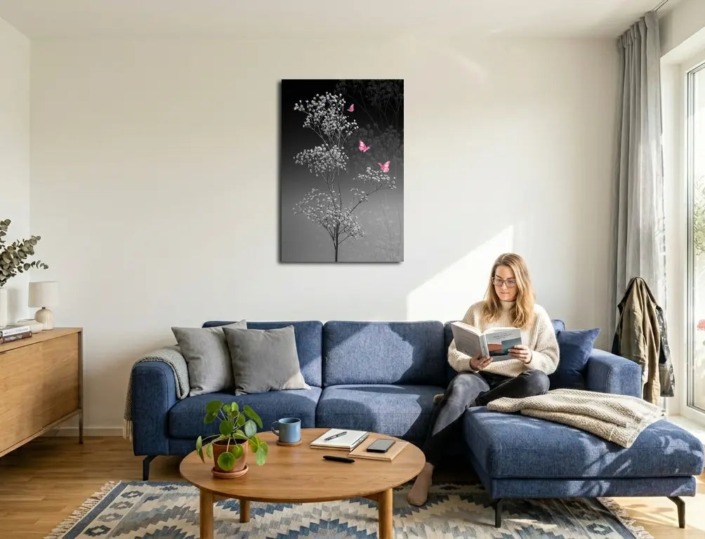 Gypsophila 2 von Birte Zabel an der Wand – Fineart Print auf Alu-Dibond matt, limitierte Auflage, botanische Fotokunst | Kunst-Direkt.de
